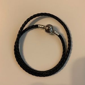 Leather Pandora double bracelet